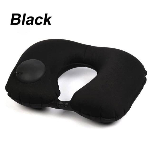 Portable U-Shape Inflatable Travel Pillow Car Head Rest Air Cushion for Travel Office Nap Head Rest Air Cushion Neck Pillow Inflatable Travel Neck Pillows Hand Press U-Shaped Headrest Cushion Compressible Ergonomic Inflating Pillows for Neck Support