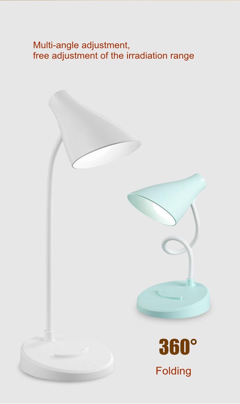 Portable USB Rechargeable LED Folding Desk Lamp Eye Protection Touch Dimming Working Reading Table Lamp For Book Bed Office Decorative Table Lamp Cute Study Lamps for Bedroom Décor