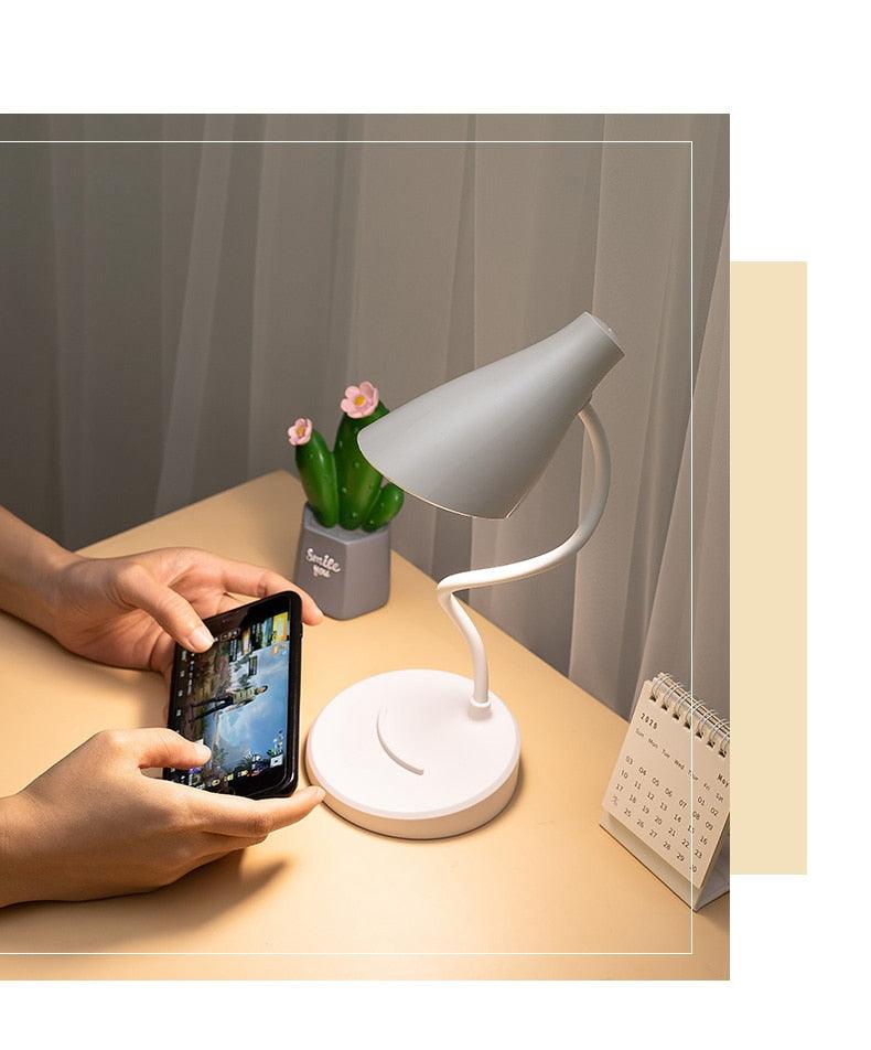 Portable USB Rechargeable LED Folding Desk Lamp Eye Protection Touch Dimming Working Reading Table Lamp For Book Bed Office Decorative Table Lamp Cute Study Lamps for Bedroom Décor
