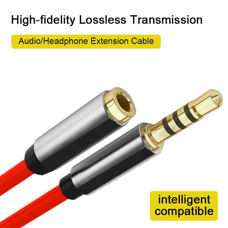 Premium 3.5mm 1m/2m/3-m AUX Headphone Cable Jack For Car Speaker Mobile Phone Headphones