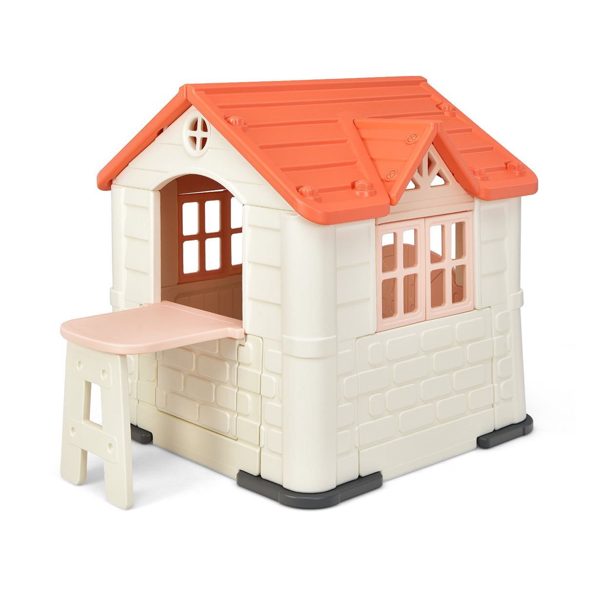 Kid ™s Playhouse Pretend Toy House For Boys and Girls 7 Pieces Toy Set-Pink