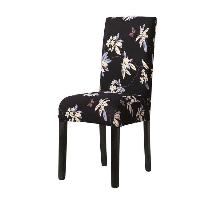 Print Pattened Dining Chair Cover Spandex Elastic Chair Slipcover Stretch Case For Chairs Wedding Hotel Banquet Fit Stretch Short Dining Room Chair Covers with Printed Pattern Banquet Chair Seat Protector Slipcover For Home Party Hotel Wedding Ceremony