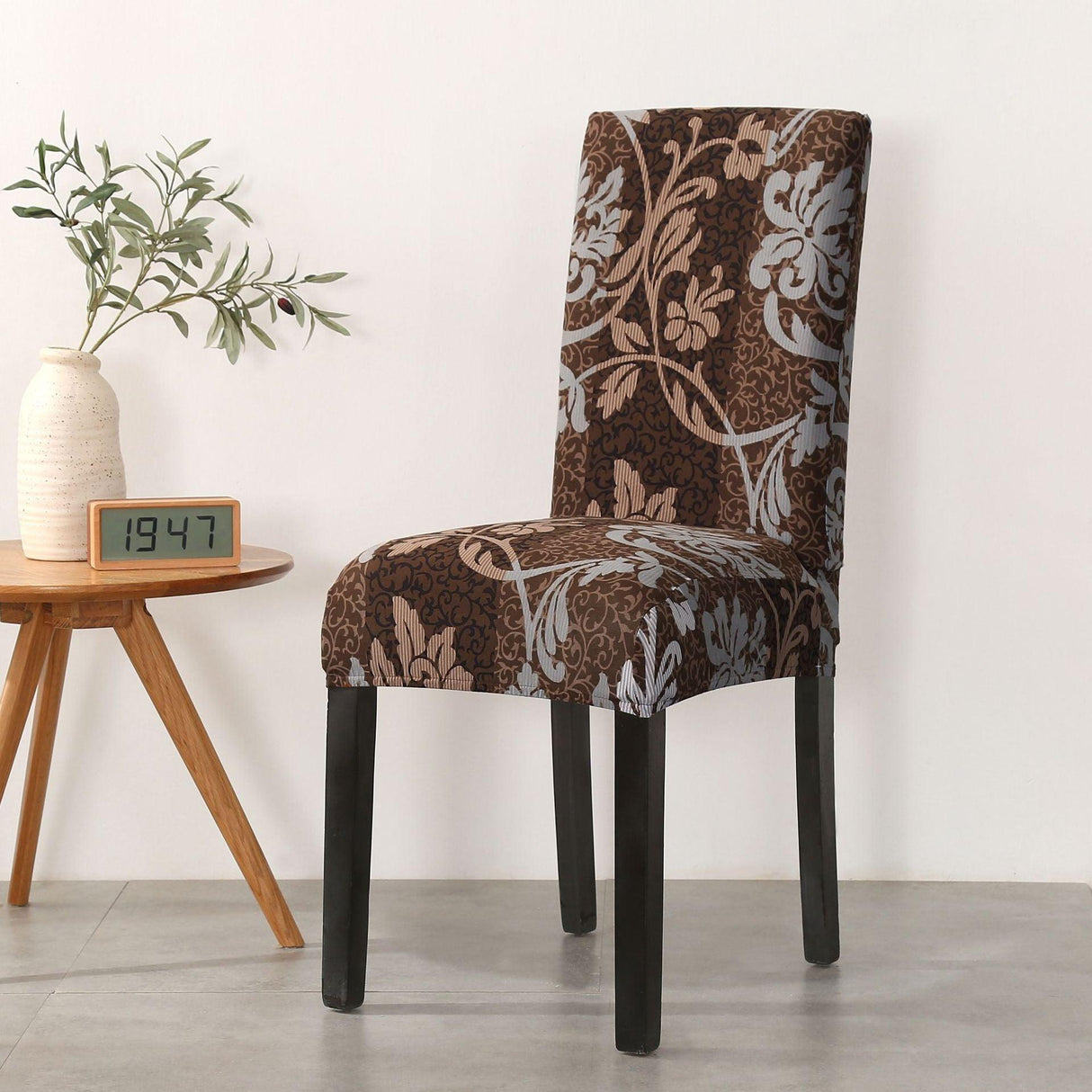 Print Pattened Dining Chair Cover Spandex Elastic Chair Slipcover Stretch Case For Chairs Wedding Hotel Banquet Fit Stretch Short Dining Room Chair Covers with Printed Pattern Banquet Chair Seat Protector Slipcover For Home Party Hotel Wedding Ceremony