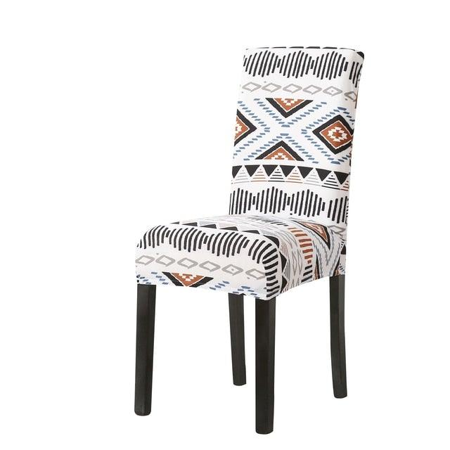 Print Pattened Dining Chair Cover Spandex Elastic Chair Slipcover Stretch Case For Chairs Wedding Hotel Banquet Fit Stretch Short Dining Room Chair Covers with Printed Pattern Banquet Chair Seat Protector Slipcover For Home Party Hotel Wedding Ceremony