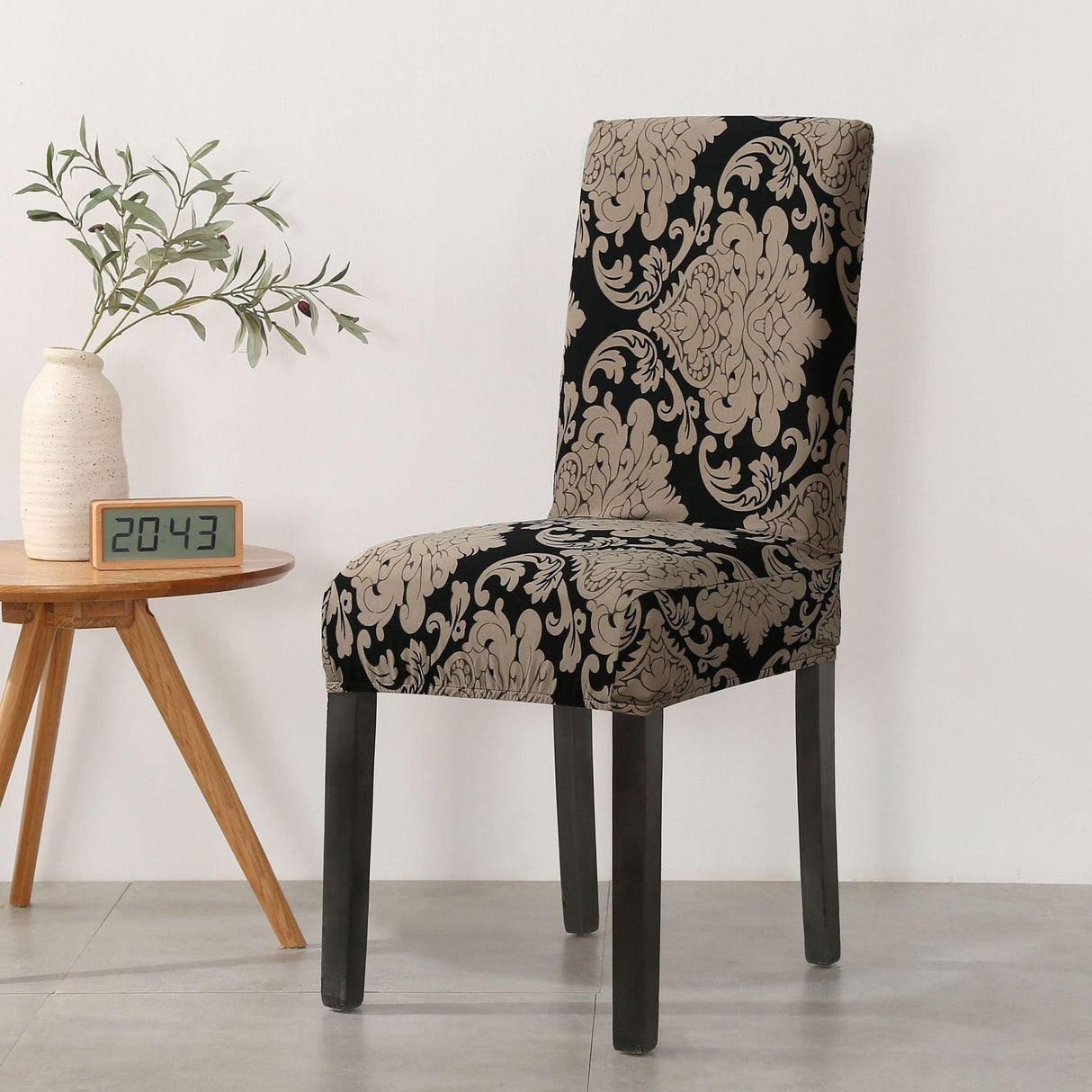 Print Pattened Dining Chair Cover Spandex Elastic Chair Slipcover Stretch Case For Chairs Wedding Hotel Banquet Fit Stretch Short Dining Room Chair Covers with Printed Pattern Banquet Chair Seat Protector Slipcover For Home Party Hotel Wedding Ceremony