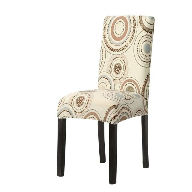 Print Pattened Dining Chair Cover Spandex Elastic Chair Slipcover Stretch Case For Chairs Wedding Hotel Banquet Fit Stretch Short Dining Room Chair Covers with Printed Pattern Banquet Chair Seat Protector Slipcover For Home Party Hotel Wedding Ceremony