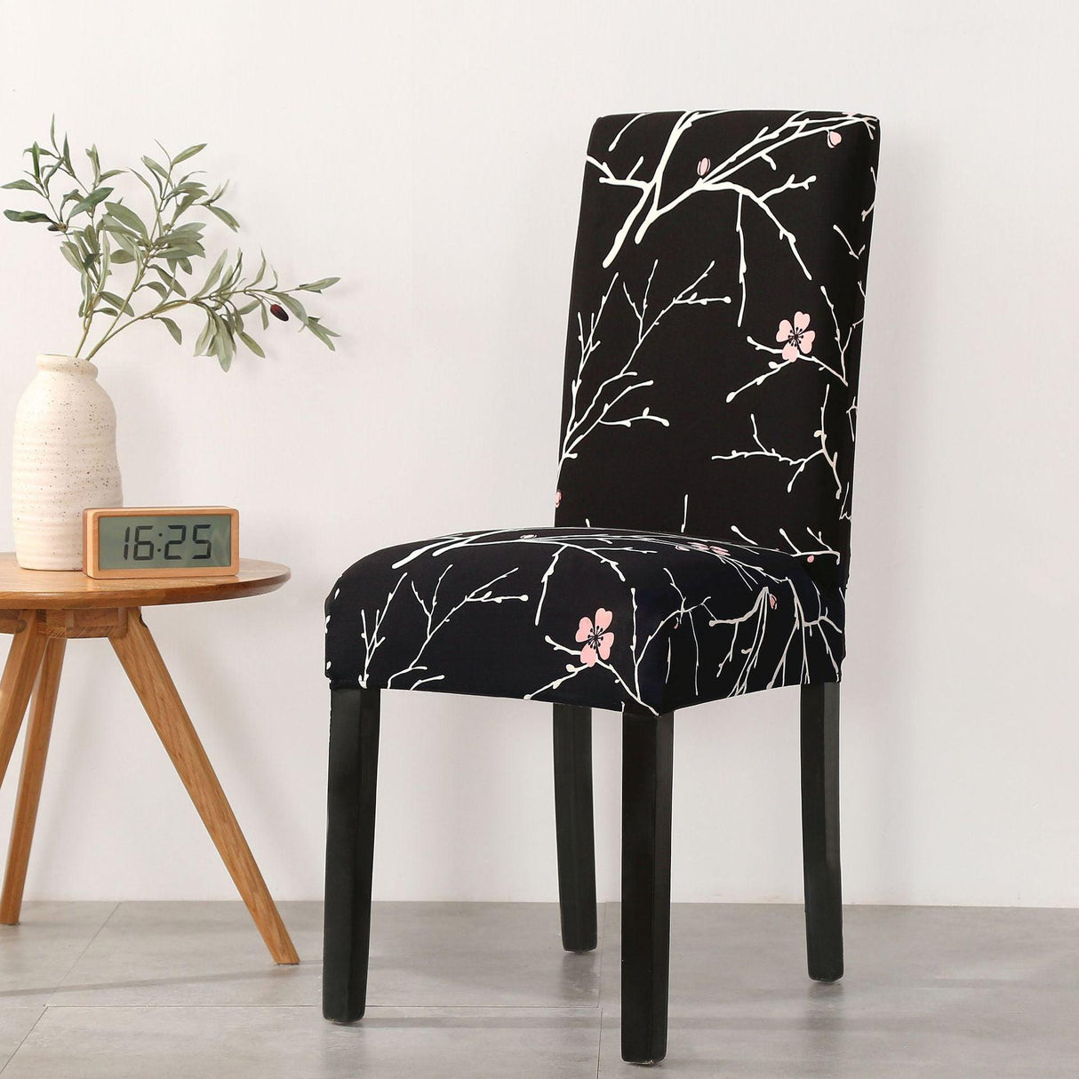 Print Pattened Dining Chair Cover Spandex Elastic Chair Slipcover Stretch Case For Chairs Wedding Hotel Banquet Fit Stretch Short Dining Room Chair Covers with Printed Pattern Banquet Chair Seat Protector Slipcover For Home Party Hotel Wedding Ceremony