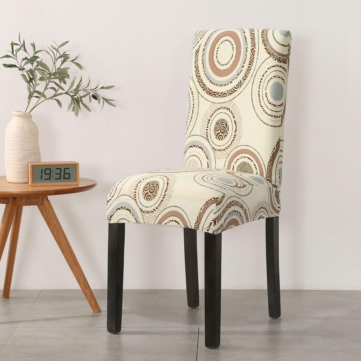 Print Pattened Dining Chair Cover Spandex Elastic Chair Slipcover Stretch Case For Chairs Wedding Hotel Banquet Fit Stretch Short Dining Room Chair Covers with Printed Pattern Banquet Chair Seat Protector Slipcover For Home Party Hotel Wedding Ceremony