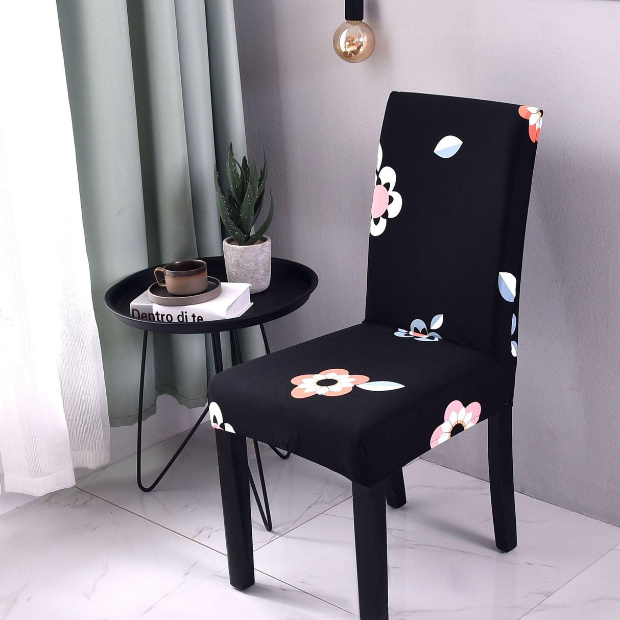 Print Pattened Dining Chair Cover Spandex Elastic Chair Slipcover Stretch Case For Chairs Wedding Hotel Banquet Fit Stretch Short Dining Room Chair Covers with Printed Pattern Banquet Chair Seat Protector Slipcover For Home Party Hotel Wedding Ceremony