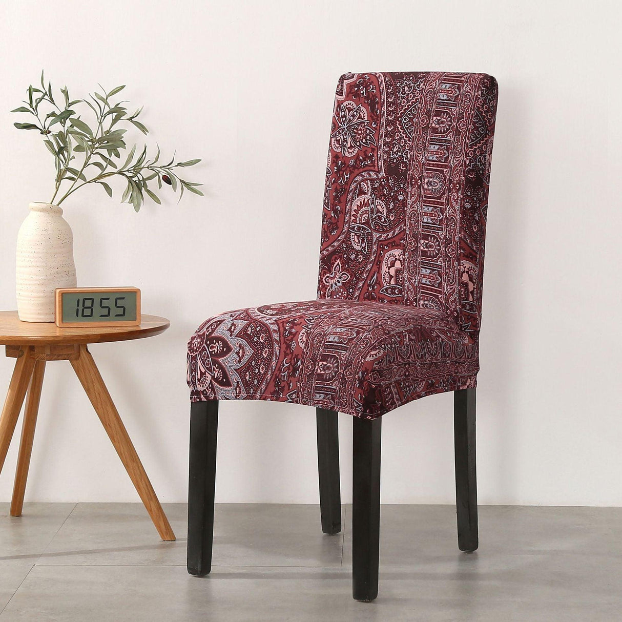 Print Pattened Dining Chair Cover Spandex Elastic Chair Slipcover Stretch Case For Chairs Wedding Hotel Banquet Fit Stretch Short Dining Room Chair Covers with Printed Pattern Banquet Chair Seat Protector Slipcover For Home Party Hotel Wedding Ceremony