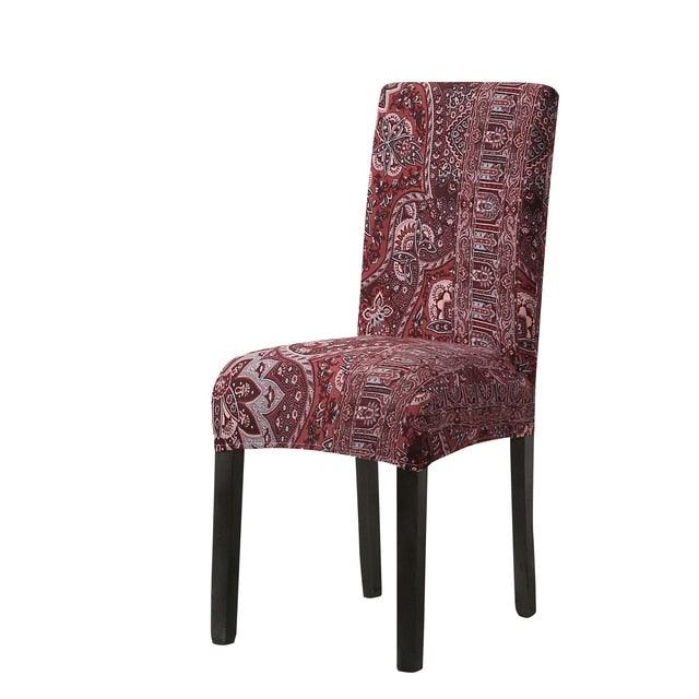 Print Pattened Dining Chair Cover Spandex Elastic Chair Slipcover Stretch Case For Chairs Wedding Hotel Banquet Fit Stretch Short Dining Room Chair Covers with Printed Pattern Banquet Chair Seat Protector Slipcover For Home Party Hotel Wedding Ceremony