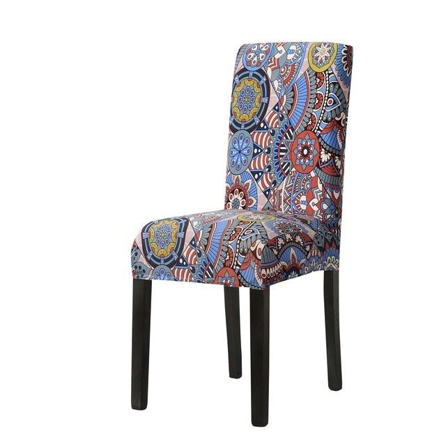 Print Pattened Dining Chair Cover Spandex Elastic Chair Slipcover Stretch Case For Chairs Wedding Hotel Banquet Fit Stretch Short Dining Room Chair Covers with Printed Pattern Banquet Chair Seat Protector Slipcover For Home Party Hotel Wedding Ceremony