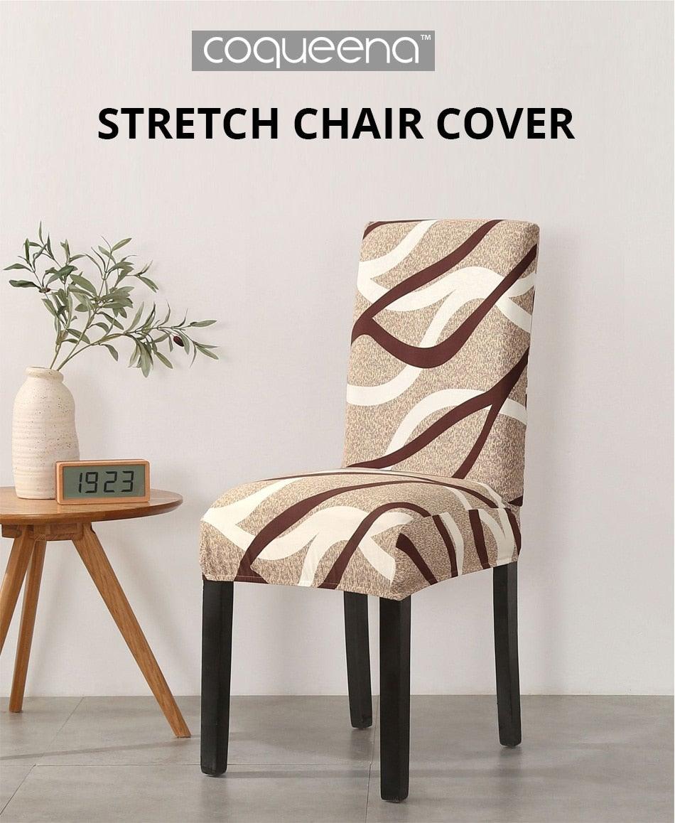 Print Pattened Dining Chair Cover Spandex Elastic Chair Slipcover Stretch Case For Chairs Wedding Hotel Banquet Fit Stretch Short Dining Room Chair Covers with Printed Pattern Banquet Chair Seat Protector Slipcover For Home Party Hotel Wedding Ceremony
