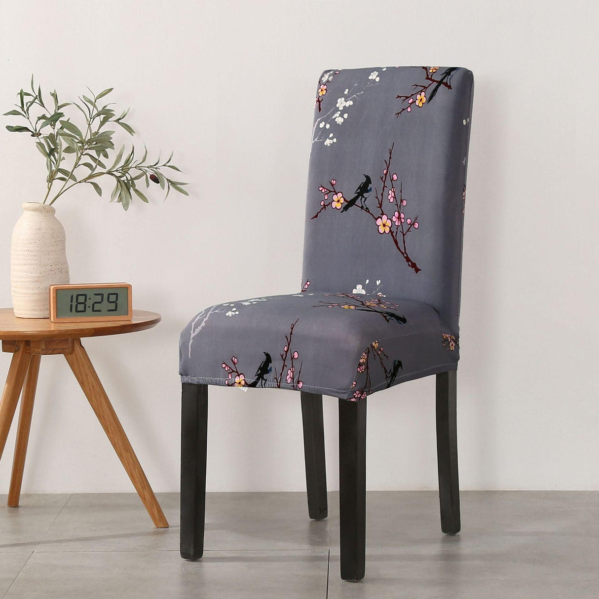 Print Pattened Dining Chair Cover Spandex Elastic Chair Slipcover Stretch Case For Chairs Wedding Hotel Banquet Fit Stretch Short Dining Room Chair Covers with Printed Pattern Banquet Chair Seat Protector Slipcover For Home Party Hotel Wedding Ceremony