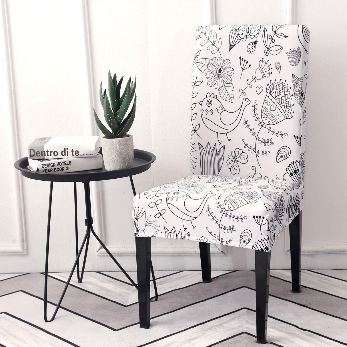 Print Pattened Dining Chair Cover Spandex Elastic Chair Slipcover Stretch Case For Chairs Wedding Hotel Banquet Fit Stretch Short Dining Room Chair Covers with Printed Pattern Banquet Chair Seat Protector Slipcover For Home Party Hotel Wedding Ceremony