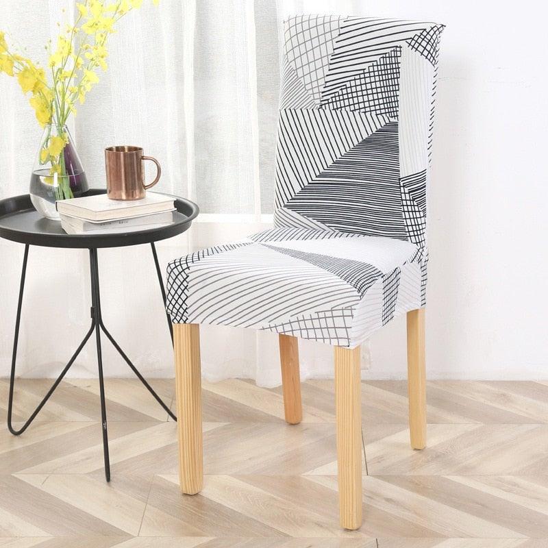 Print Pattened Dining Chair Cover Spandex Elastic Chair Slipcover Stretch Case For Chairs Wedding Hotel Banquet Fit Stretch Short Dining Room Chair Covers with Printed Pattern Banquet Chair Seat Protector Slipcover For Home Party Hotel Wedding Ceremony