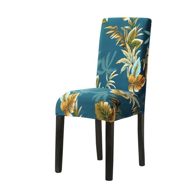 Print Pattened Dining Chair Cover Spandex Elastic Chair Slipcover Stretch Case For Chairs Wedding Hotel Banquet Fit Stretch Short Dining Room Chair Covers with Printed Pattern Banquet Chair Seat Protector Slipcover For Home Party Hotel Wedding Ceremony