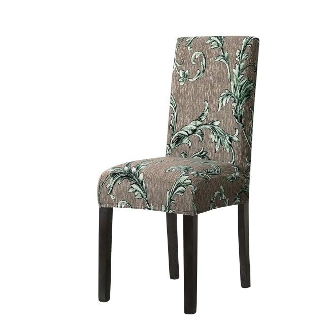 Print Pattened Dining Chair Cover Spandex Elastic Chair Slipcover Stretch Case For Chairs Wedding Hotel Banquet Fit Stretch Short Dining Room Chair Covers with Printed Pattern Banquet Chair Seat Protector Slipcover For Home Party Hotel Wedding Ceremony