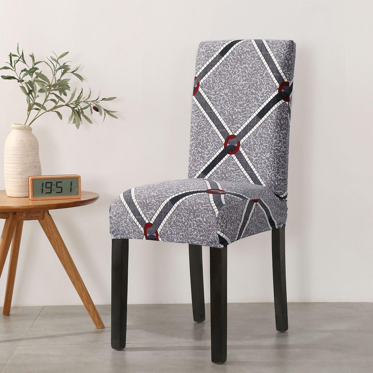 Print Pattened Dining Chair Cover Spandex Elastic Chair Slipcover Stretch Case For Chairs Wedding Hotel Banquet Fit Stretch Short Dining Room Chair Covers with Printed Pattern Banquet Chair Seat Protector Slipcover For Home Party Hotel Wedding Ceremony