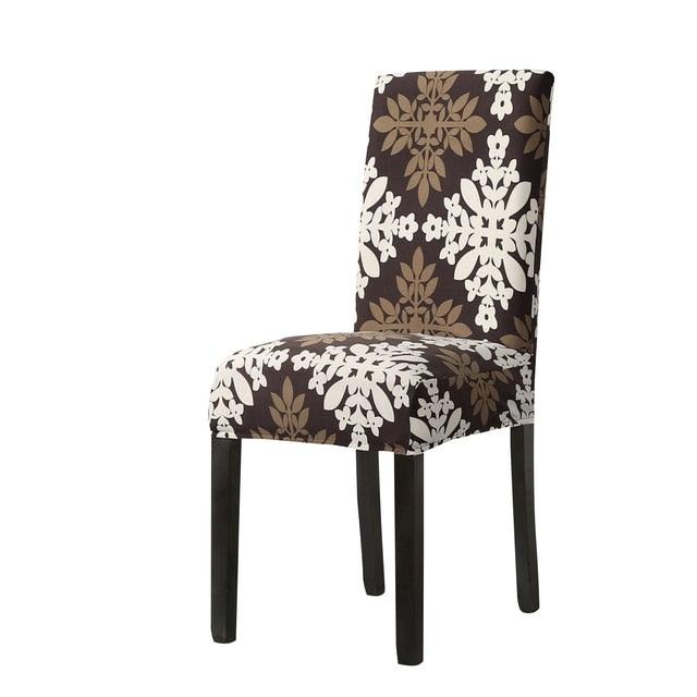 Print Pattened Dining Chair Cover Spandex Elastic Chair Slipcover Stretch Case For Chairs Wedding Hotel Banquet Fit Stretch Short Dining Room Chair Covers with Printed Pattern Banquet Chair Seat Protector Slipcover For Home Party Hotel Wedding Ceremony