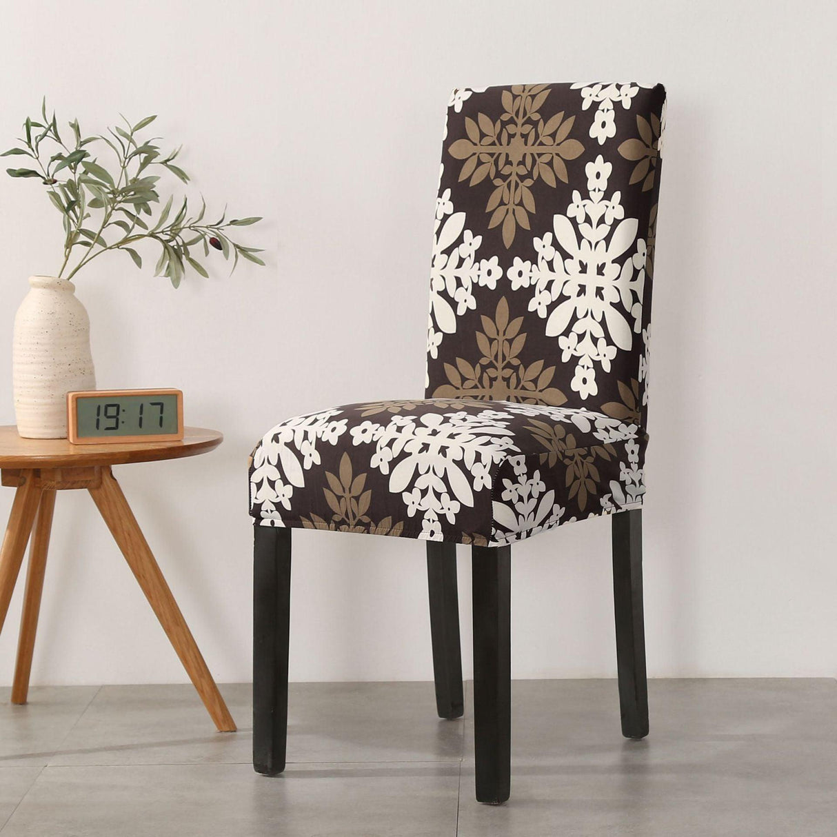 Print Pattened Dining Chair Cover Spandex Elastic Chair Slipcover Stretch Case For Chairs Wedding Hotel Banquet Fit Stretch Short Dining Room Chair Covers with Printed Pattern Banquet Chair Seat Protector Slipcover For Home Party Hotel Wedding Ceremony