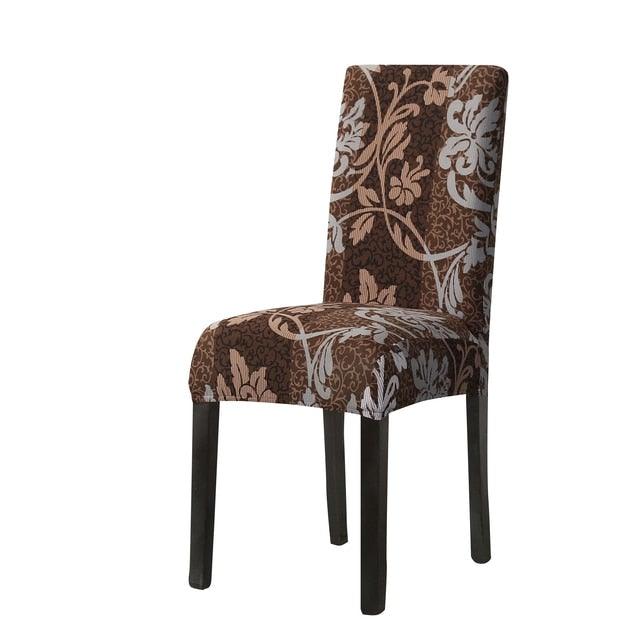 Print Pattened Dining Chair Cover Spandex Elastic Chair Slipcover Stretch Case For Chairs Wedding Hotel Banquet Fit Stretch Short Dining Room Chair Covers with Printed Pattern Banquet Chair Seat Protector Slipcover For Home Party Hotel Wedding Ceremony