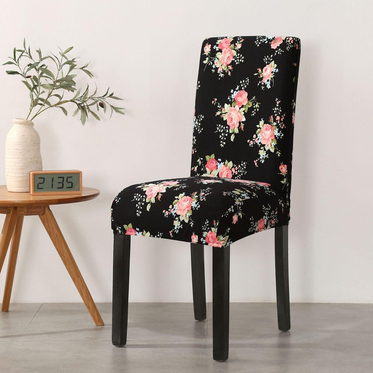 Print Pattened Dining Chair Cover Spandex Elastic Chair Slipcover Stretch Case For Chairs Wedding Hotel Banquet Fit Stretch Short Dining Room Chair Covers with Printed Pattern Banquet Chair Seat Protector Slipcover For Home Party Hotel Wedding Ceremony
