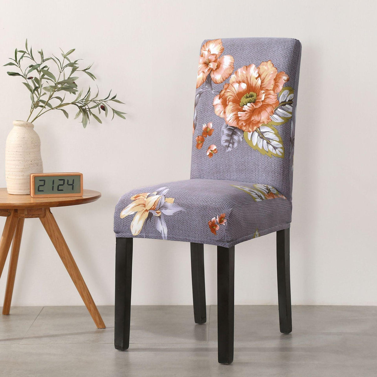 Print Pattened Dining Chair Cover Spandex Elastic Chair Slipcover Stretch Case For Chairs Wedding Hotel Banquet Fit Stretch Short Dining Room Chair Covers with Printed Pattern Banquet Chair Seat Protector Slipcover For Home Party Hotel Wedding Ceremony