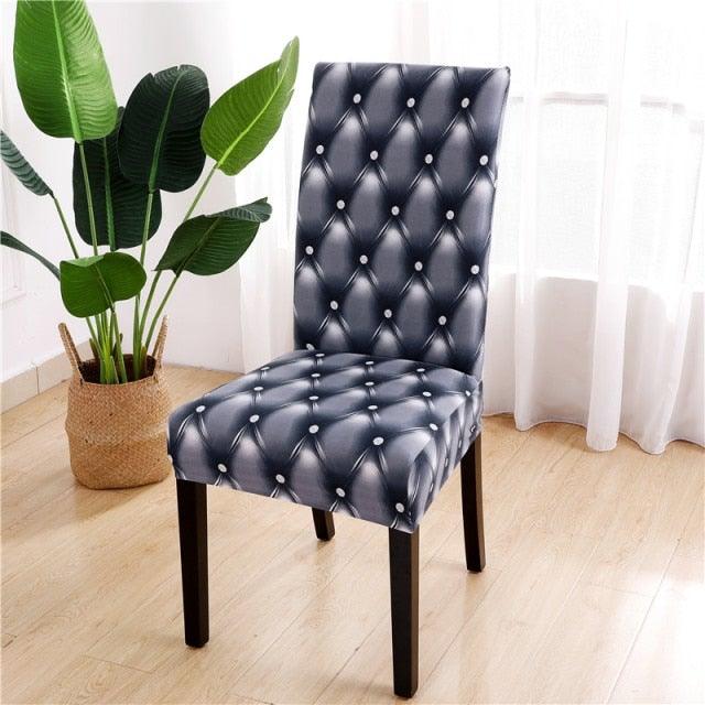 Printed Chair Cover Spandex Stretch Durable Soft Seat Chair Covers Slipcovers for Kitchen Dining Room Wedding Banquet Hotel Chair Covers for Dining Room Stretch Spandex Removable Washable Anti-dust Seat Slipcover Protector for Hotel Office Ceremony