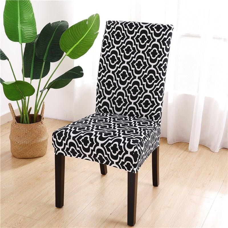 Printed Chair Cover Spandex Stretch Durable Soft Seat Chair Covers Slipcovers for Kitchen Dining Room Wedding Banquet Hotel Chair Covers for Dining Room Stretch Spandex Removable Washable Anti-dust Seat Slipcover Protector for Hotel Office Ceremony