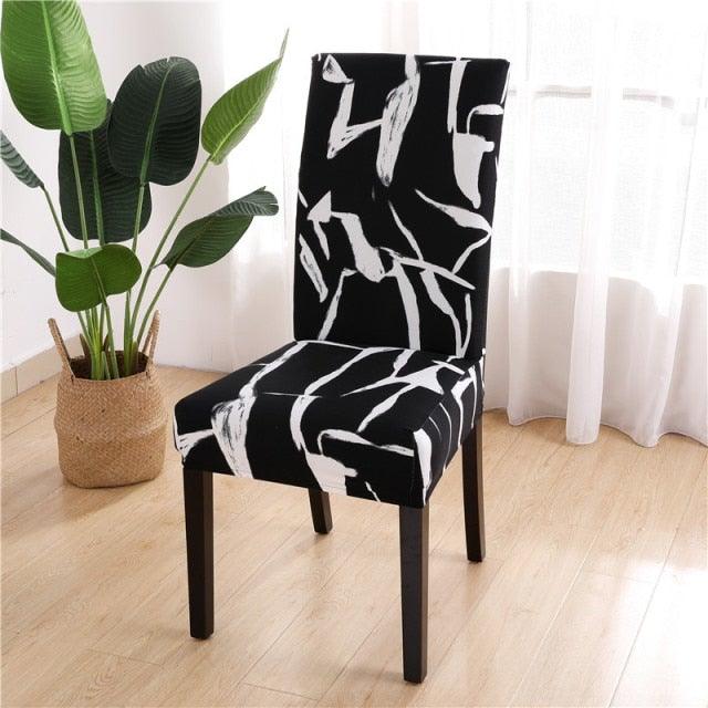 Printed Chair Cover Spandex Stretch Durable Soft Seat Chair Covers Slipcovers for Kitchen Dining Room Wedding Banquet Hotel Chair Covers for Dining Room Stretch Spandex Removable Washable Anti-dust Seat Slipcover Protector for Hotel Office Ceremony