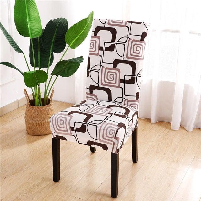 Printed Chair Cover Spandex Stretch Durable Soft Seat Chair Covers Slipcovers for Kitchen Dining Room Wedding Banquet Hotel Chair Covers for Dining Room Stretch Spandex Removable Washable Anti-dust Seat Slipcover Protector for Hotel Office Ceremony