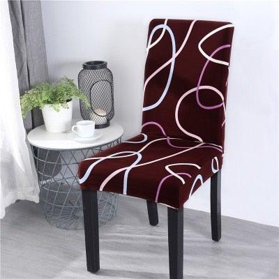 Printed Chair Cover Spandex Stretch Durable Soft Seat Chair Covers Slipcovers for Kitchen Dining Room Wedding Banquet Hotel Chair Covers for Dining Room Stretch Spandex Removable Washable Anti-dust Seat Slipcover Protector for Hotel Office Ceremony