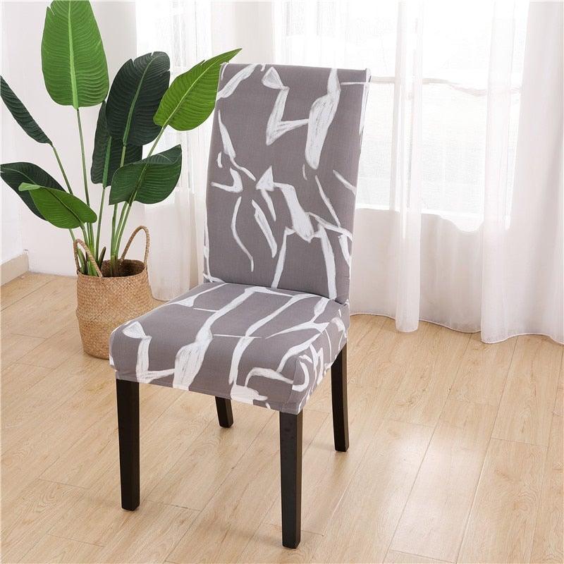 Printed Chair Cover Spandex Stretch Durable Soft Seat Chair Covers Slipcovers for Kitchen Dining Room Wedding Banquet Hotel Chair Covers for Dining Room Stretch Spandex Removable Washable Anti-dust Seat Slipcover Protector for Hotel Office Ceremony