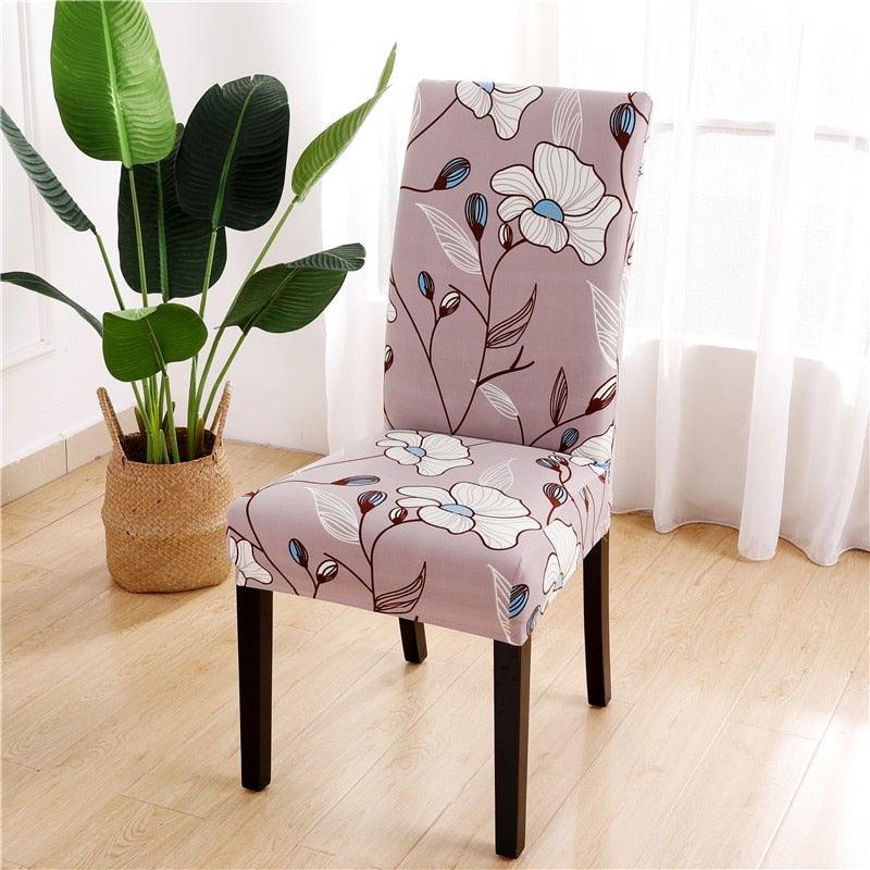 Printed Chair Cover Spandex Stretch Durable Soft Seat Chair Covers Slipcovers for Kitchen Dining Room Wedding Banquet Hotel Chair Covers for Dining Room Stretch Spandex Removable Washable Anti-dust Seat Slipcover Protector for Hotel Office Ceremony