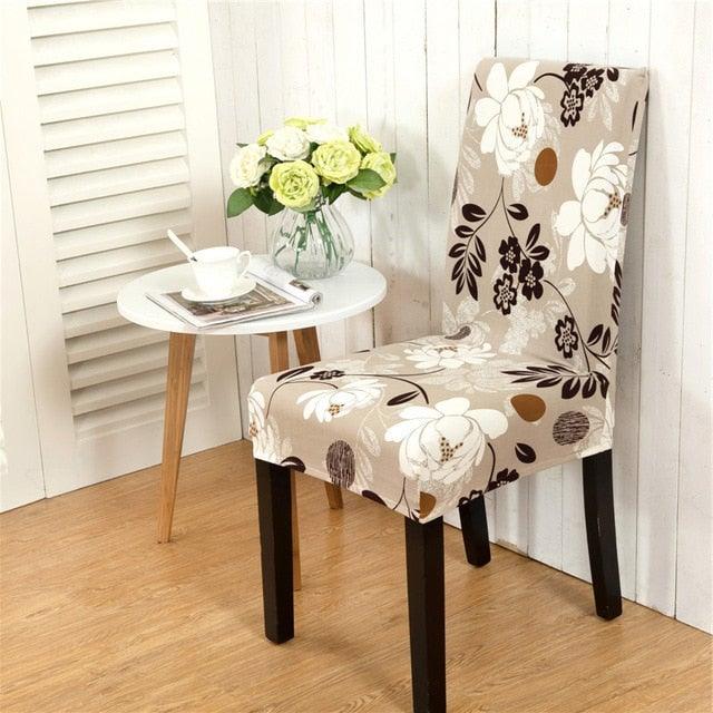 Printed Chair Cover Spandex Stretch Durable Soft Seat Chair Covers Slipcovers for Kitchen Dining Room Wedding Banquet Hotel Chair Covers for Dining Room Stretch Spandex Removable Washable Anti-dust Seat Slipcover Protector for Hotel Office Ceremony
