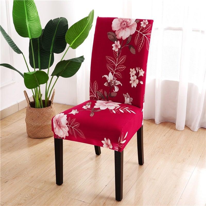 Printed Chair Cover Spandex Stretch Durable Soft Seat Chair Covers Slipcovers for Kitchen Dining Room Wedding Banquet Hotel Chair Covers for Dining Room Stretch Spandex Removable Washable Anti-dust Seat Slipcover Protector for Hotel Office Ceremony