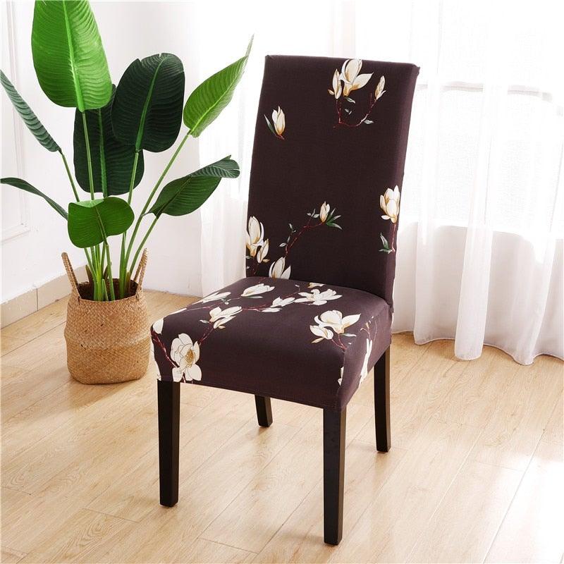 Printed Chair Cover Spandex Stretch Durable Soft Seat Chair Covers Slipcovers for Kitchen Dining Room Wedding Banquet Hotel Chair Covers for Dining Room Stretch Spandex Removable Washable Anti-dust Seat Slipcover Protector for Hotel Office Ceremony
