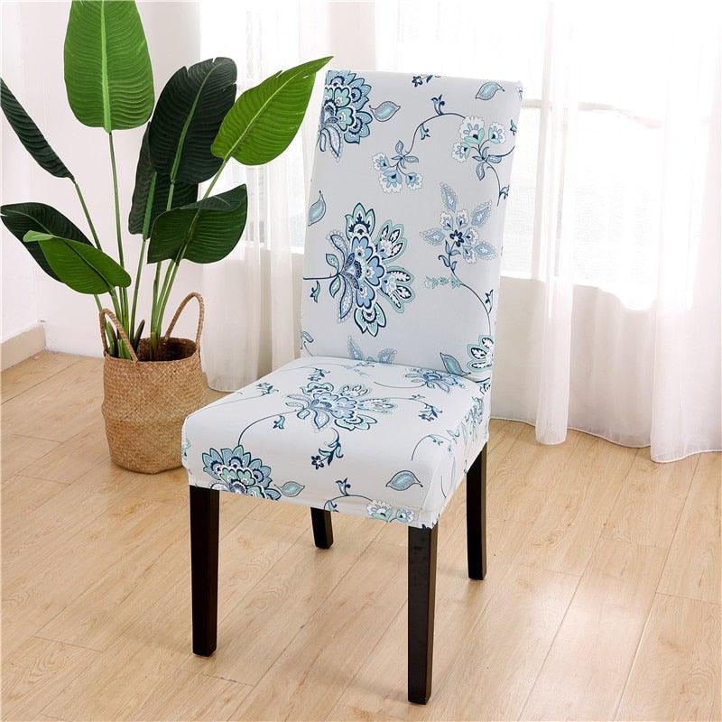 Printed Chair Cover Spandex Stretch Durable Soft Seat Chair Covers Slipcovers for Kitchen Dining Room Wedding Banquet Hotel Chair Covers for Dining Room Stretch Spandex Removable Washable Anti-dust Seat Slipcover Protector for Hotel Office Ceremony