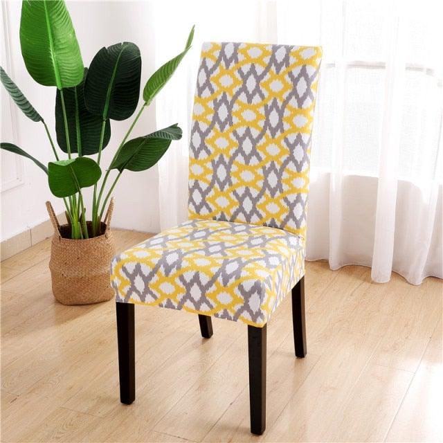 Printed Chair Cover Spandex Stretch Durable Soft Seat Chair Covers Slipcovers for Kitchen Dining Room Wedding Banquet Hotel Chair Covers for Dining Room Stretch Spandex Removable Washable Anti-dust Seat Slipcover Protector for Hotel Office Ceremony