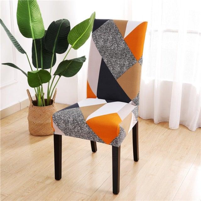 Printed Chair Cover Spandex Stretch Durable Soft Seat Chair Covers Slipcovers for Kitchen Dining Room Wedding Banquet Hotel Chair Covers for Dining Room Stretch Spandex Removable Washable Anti-dust Seat Slipcover Protector for Hotel Office Ceremony