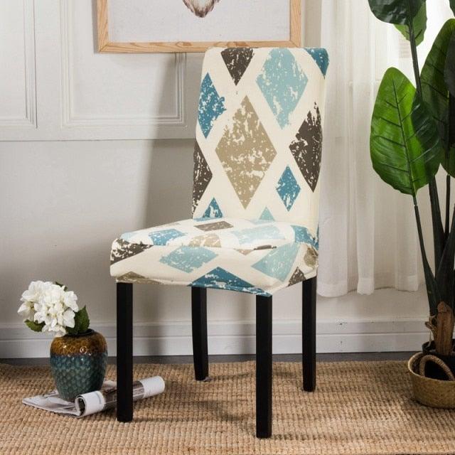 Printed Chair Cover Spandex Stretch Durable Soft Seat Chair Covers Slipcovers for Kitchen Dining Room Wedding Banquet Hotel Chair Covers for Dining Room Stretch Spandex Removable Washable Anti-dust Seat Slipcover Protector for Hotel Office Ceremony
