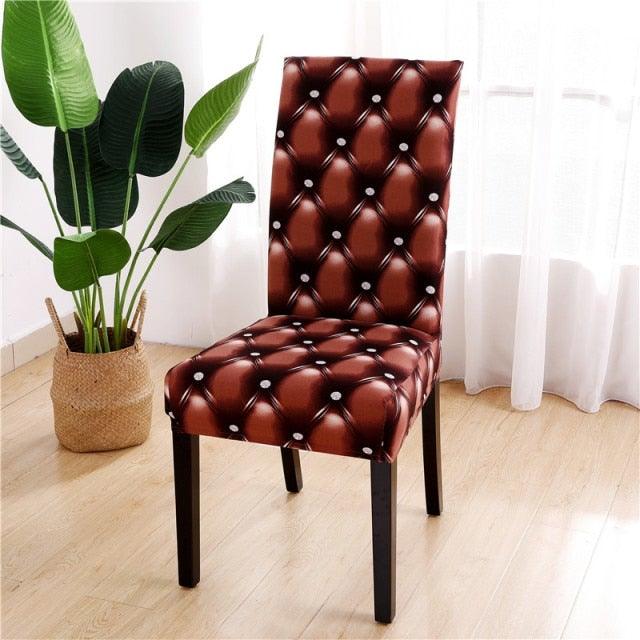 Printed Chair Cover Spandex Stretch Durable Soft Seat Chair Covers Slipcovers for Kitchen Dining Room Wedding Banquet Hotel Chair Covers for Dining Room Stretch Spandex Removable Washable Anti-dust Seat Slipcover Protector for Hotel Office Ceremony