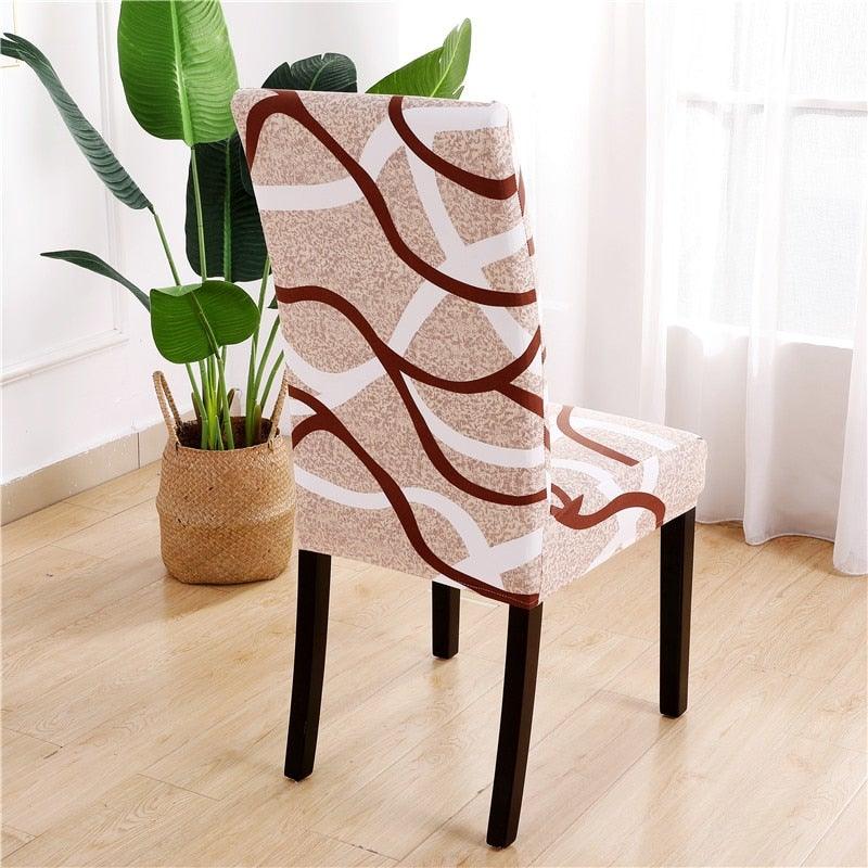 Printed Chair Cover Spandex Stretch Durable Soft Seat Chair Covers Slipcovers for Kitchen Dining Room Wedding Banquet Hotel Chair Covers for Dining Room Stretch Spandex Removable Washable Anti-dust Seat Slipcover Protector for Hotel Office Ceremony