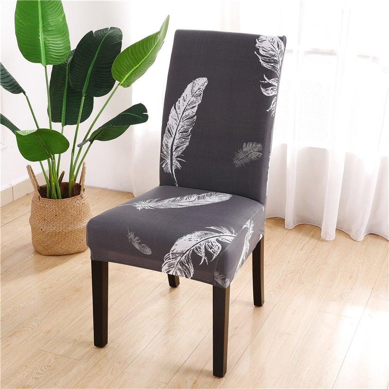 Printed Chair Cover Spandex Stretch Durable Soft Seat Chair Covers Slipcovers for Kitchen Dining Room Wedding Banquet Hotel Chair Covers for Dining Room Stretch Spandex Removable Washable Anti-dust Seat Slipcover Protector for Hotel Office Ceremony