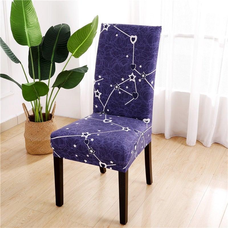 Printed Chair Cover Spandex Stretch Durable Soft Seat Chair Covers Slipcovers for Kitchen Dining Room Wedding Banquet Hotel Chair Covers for Dining Room Stretch Spandex Removable Washable Anti-dust Seat Slipcover Protector for Hotel Office Ceremony