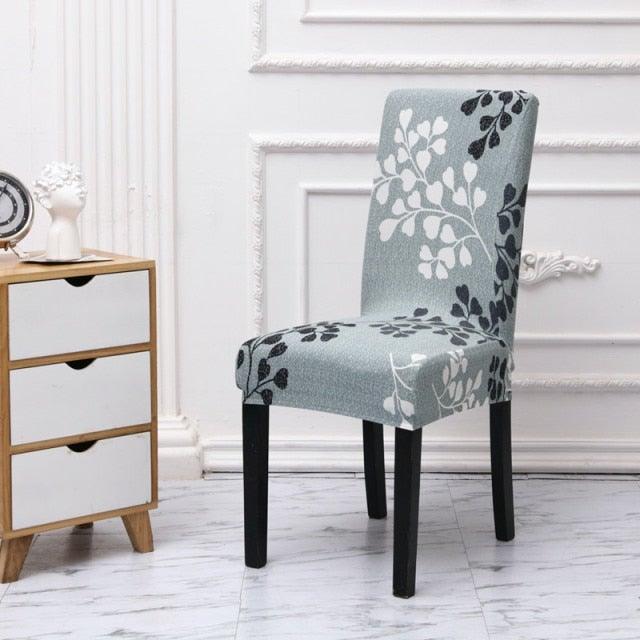 Printed Chair Cover Spandex Stretch Durable Soft Seat Chair Covers Slipcovers for Kitchen Dining Room Wedding Banquet Hotel Chair Covers for Dining Room Stretch Spandex Removable Washable Anti-dust Seat Slipcover Protector for Hotel Office Ceremony