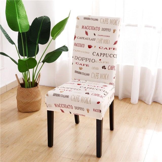 Printed Chair Cover Spandex Stretch Durable Soft Seat Chair Covers Slipcovers for Kitchen Dining Room Wedding Banquet Hotel Chair Covers for Dining Room Stretch Spandex Removable Washable Anti-dust Seat Slipcover Protector for Hotel Office Ceremony