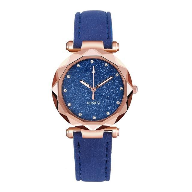 Women's Causal Watch With Leather Belts And Sandblasted Background Luxury Wristwatch Excellent Design Perfect Gift