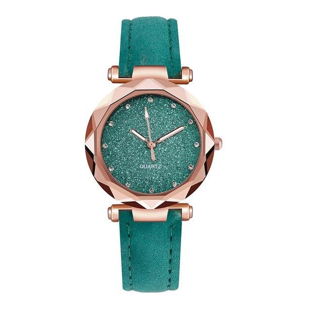 Women's Causal Watch With Leather Belts And Sandblasted Background Luxury Wristwatch Excellent Design Perfect Gift